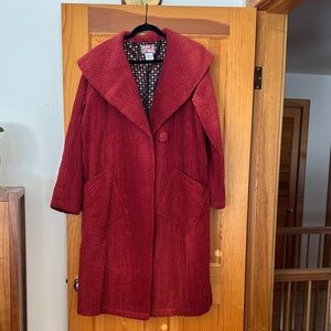 Vintage burgundy corduroy coat